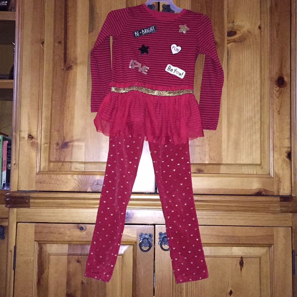 Cute long sleeve tutu shirt and corduroy pants set